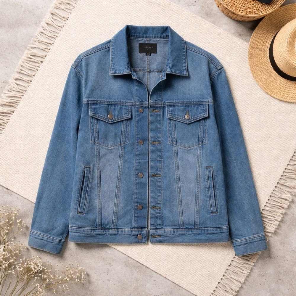 Triot Los Angeles Dark Denim Jacket 100% Cotton Mens Size Large